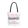 Being a Grandmother Hand & Foot Remastered Polyester Tote Bag - 2 Sizes