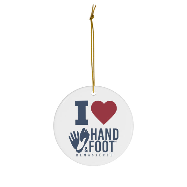 I Love Hand & Foot Ceramic Ornament, 3 Shapes
