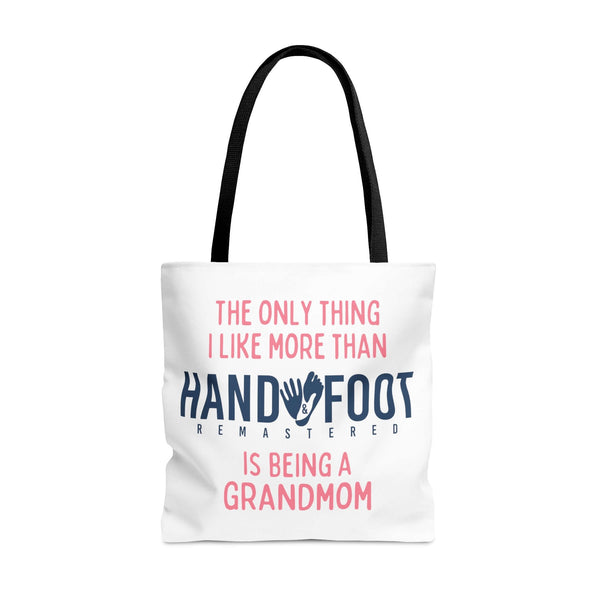 Being a Grandmom Hand & Foot Remastered Polyester Tote Bag - 2 Sizes