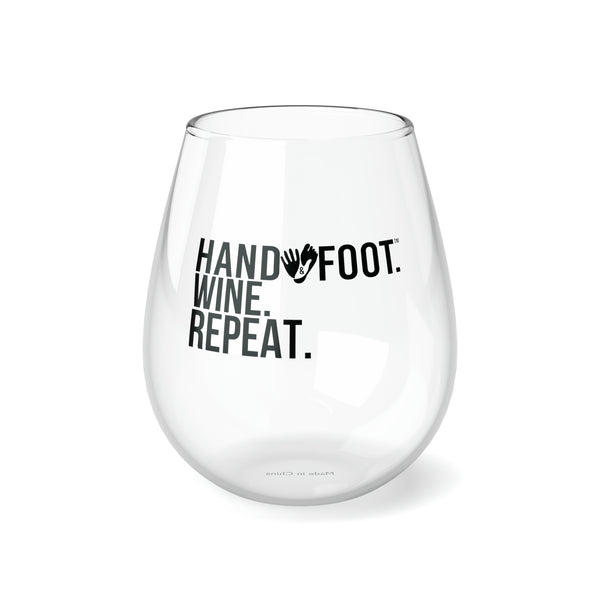 Hand & Foot Stemless Wine Glass - Black